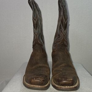 Ariat Heritage Western Cowboy Boots Brown Distressed Leather Square Toe  Sz 6B